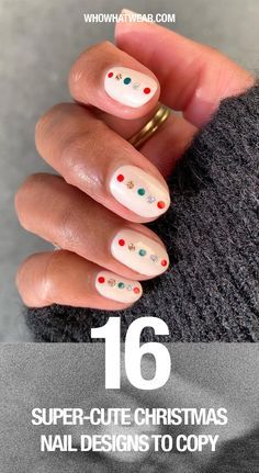 Holiday Gel Manicure Ideas, Christmas Manicures For Short Nails, Christmas Nails Kids, Christmas Manicure Ideas For Short Nails, Easy Holiday Nails, Kids Christmas Nails, Maddie Nails, Holiday Manicure Ideas, Cute Holiday Nails