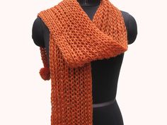 Pattern - Hand knit scarf/ muffler, with same wool pom poms. Ideal for - unisex Occasion - formal or casual. Fabric - acrylic wool. Color - peach. Size - Width - 7 x 68 inches. Care- gentle hand wash. For woolen scarves please visit- https://www.etsy.com/shop/vibrantscarves?section_id=15041860&ref=shopsection_leftnav_9 Hand Knitted Shawl Scarf For Winter, Hand-knitted Shawl Scarves For Winter, Winter Knit Shawl Scarves, Winter Knit Shawl Scarf, Orange Shawl Scarves For Winter, Orange Winter Shawl Scarf, Hand Knitted Shawl As Winter Gift, Winter Knit Scarves In Acrylic Yarn, Hand Knitted Shawl For Winter Gift