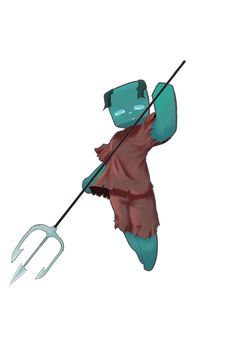 a cartoon character is holding an arrow in the air