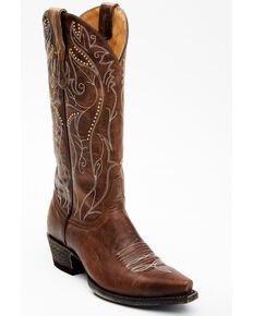 Idyllwind Womens Sweet Tea Western Boots - Snip Toe, Brown Tall Western Boot, Knee High Western Boots, Leather Cowgirl Boots, Boot Barn, Embroidered Boots, Boots Square Toe, Western Boots Women, Cowboy Boots Women, Heel Caps