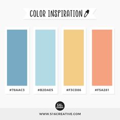 the color chart for an instagramtion with different colors and font, including orange, blue