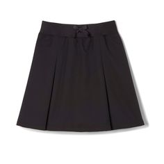 Because school days are so much more than just sitting in class. This kick pleated skort is made to move, from moisture-wicking fabric. It comes with built-in shorts, so you can hit a cartwheel if you like. A bow on the stretchy waistband adds the finishing touch. Pleated School Uniform Skort, Solid Pleated Tennis Skirt For School, Pleated Tennis Skirt For School, Stretch Solid Pleated Skirt For School, School Uniform Pleated Tennis Skirt, Casual Stretch Pleated Skirt For School, Preppy Solid Color Tennis Skirt For School, Solid Skirted Skort For School, Casual Pleated Skort For School