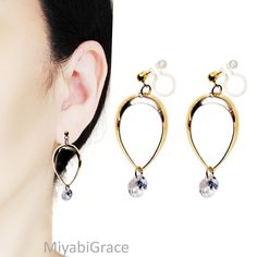 【Detail】◆Length: 3.6cm 1.42inches ◆Weight: 2.3 g 【Description】These are elegant reverse open teardrop invisible clip on earrings. They are minimal and stylish! The cubic zirconia crystals at the end catch a light and simmer a lot! These clip on earrings are suitable for daily wearing, wedding, date, prom or any occasion you want to be more charming and get more compliments. They are versatile! And the total weight of these earrings is only 2g and it is almost the same as wearing nothing! They ar Cz Jewelry, Jewelry For Her, Pain Free, Earring Findings, Skin Color, Earings Piercings, Earrings For Women, Clear Crystal, Clip On