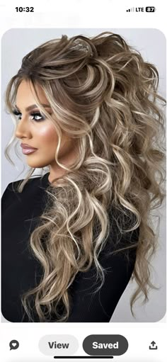 Partial Updos For Long Hair, Formal Hairstyles For Long Hair, Wedding Hair Inspiration, Long Blonde, Hoco Hair Ideas, Hairdo For Long Hair, Hoco Hair