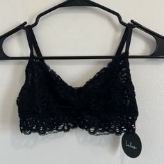 Brand New With Tags! Size : X-Small Brand : Lulu's Flirty Black Sleepwear With Built-in Bra, Low-cut Black Bra With Lace Closure, Black Lase Bra, Black Lace Underwire Sleepwear, Black Lace Bra-friendly Camisole, Lululemon Bras, Cami Bra, Lace Halter Bralette, Black Lace Bra