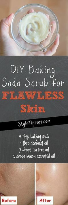 DIY Baking Soda Scrub Diy Hair Ideas, Baking Soda Hair, Baking Soda Facial, Baking Soda For Acne, Coconut Oil Sugar Scrub, Baking Soda Health, Baking Soda Scrub, Baking With Coconut Oil, Natural Baking