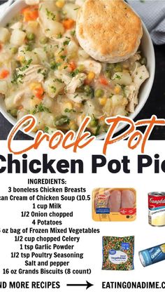 an advertisement for the chicken pot pie