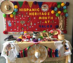 Hispanic Heritage Month Lessons, Spanish Heritage Month Activities, Hispanic Heritage Month Bulletin Board, Hispanic Heritage Month Crafts, Spanish Classroom Decor, Spanish Heritage, Culture Day, Door Inspiration