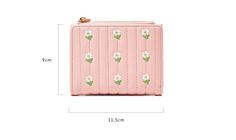 Product information: Pattern: solid color Lining texture: Polyester Color: Y8647 pink, Y8647 yellow, Y8647 Blue, Y8647 beige, Y8647 Black Processing Method: soft surface Material: PU leather Popular elements: Embroidery Applicable Gender: Female Hardness: medium and soft Suitcase shape: Horizontal Square Internal structure of the bag: Large wallet, photo holder, coin pocket, zipper pocket, ID card holder, card position Packing list: Wallet * 1 Product Image: Aesthetic Wallet, Short Aesthetic, Embroidered Wallet, Wallet Simple, Wallets For Girls, Faux Leather Purse, Pocket Card, Purse For Women, Trendy Flowers