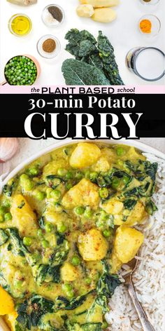 the plant based potato curry is ready to be eaten