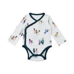 Celebrate your little love’s first Christmas in a festive hand-drawn holiday print. We make dressing squirmy newborns and older babies easier with our essential kimono onesies. Our organic cotton and spandex blend is gentle on your baby’s delicate skin while providing the stretch they need to play and explore! Features GOTS certified organic cotton is hypoallergenic, non-toxic, and GMO free. (Learn more about our eco-friendly fabrics). Kimono-style eliminates the need to pull the onesie over you Nursing Pjs, Kimono Onesie, Gym Dress, Mens Pjs, Kimono Style Tops, Night Changes, Womens Pjs, Long Sleeve Kimono, Kids Pjs