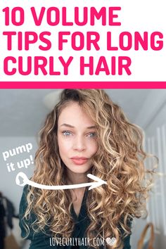 10 Tips For Adding Volume To Curly HairThe Best Products For Volume And Techniques For Increasing Your Hair’s Fullness and Avoiding Flat HairEasy To Follow Steps For BIG Curly HairTips For Wet Hair And For Dry HairThese TipsTools And Techniques Will Even Work For Long Hair That Can Struggle To Get Volume volume curlyhairproducts curlyhairhacks curlygirl curlyhairtips curly Curly Hair Drying Techniques, Curly Hair Cuts Shoulder Length, Volume For Curly Hair, How To Get Volume In Curly Hair, Flat Curly Hair, Volume Wavy Hair, Add Volume To Curly Hair, Phoebe Hair, Hair Volume Tricks