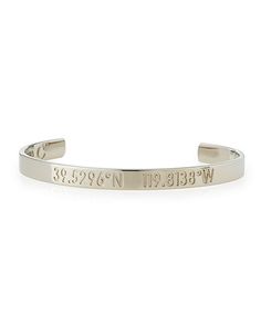 Legend Engraved Bangle Bracelet Engraved Bangle Bracelet, Engraved Bangle, Coordinates Bracelet, Beautiful Baubles, Designer Bracelets, Hand Chain, Silver Bangle Bracelets, Cartier Love Bracelet, Bracelet Designs