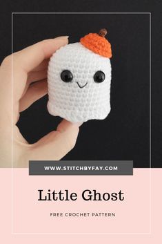 the little ghost crochet pattern is easy to make and looks great on someone's hand