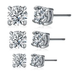 PRICES MAY VARY. Cubic Zirconia Earrings: Made of high quality AAA+ cubic zirconia, which is luxury and classic, perfectly match your various wearing style, make you the focus in the crowd. These small earrings are the classic and so elegant that women of all ages can enjoy them all day. SET OF 3 PAIRS: Set includes 3 pairs of stud earrings, made of brass, the posts are hypoallergenic and double notched for extra security. Perfect gift - These stud earrings must be the best gift for girlfriend, Horse Eye, Wearing Style, Eye Shape, Cubic Zirconia Earrings, Earrings 3, Zirconia Earrings, Gift For Girlfriend, Small Earrings, Stud Earrings Set