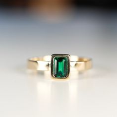 Emerald Statement Ring, Emerald Gold Ring, Gold Emerald Ring, Jewelry Design Studio, May Birthstone Rings, Ring Emerald Cut, Emerald Ring Gold, Jewelry Workshop, Ring Emerald