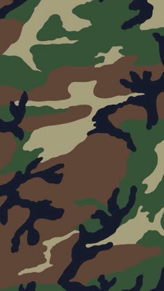 the camouflage pattern is green and brown