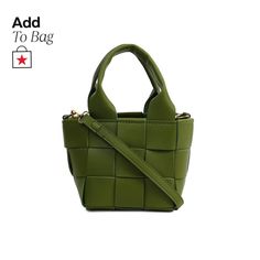 in stock Square Green Bucket Bag, Green Rectangular Satchel With Braided Handles, Modern Green Bags With Braided Handles, Green Satchel With Braided Handles For Shopping, Green Square Bucket Bag With Handles, Green Square Box Bag For Errands, Green Bag, Bucket Bag, Pick Up