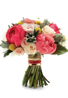 a bouquet of pink and white flowers in a vase