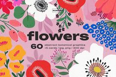 an advertisement for flowers is shown on a pink background