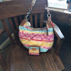 Beautiful Coach Watercolor Hobo Bag And Matching Wallet. Brand New Never Used. Colorful Set For Summertime Fun. Large Bag To Carry All Your Needs. Designer Multicolor Bags For Everyday Use, Designer Multicolor Shoulder Bag For Everyday, Designer Multicolor Everyday Bag, Multicolor Rectangular Coach Shoulder Bag, Multicolor Pouch Shoulder Bag With Dust Bag, Coach Multicolor Rectangular Bag, Multicolor Rectangular Coach Bags, Designer Multicolor Travel Wallet, Coach Multicolor Everyday Bag