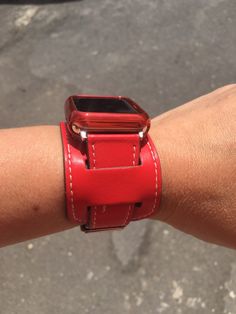 Apple Watch Band Leather Double Tour wrap Bracelet Strap Watchband – jetechband Modern Red Watch With Leather Strap, Red Watch With Adjustable Leather Strap, Adjustable Red Leather Watch Bands, Red Adjustable Leather Strap For Watches, Red Leather Strap For Watches, Modern Red Rectangular Watch Accessories, Red Apple Watch Band Bracelet Strap, Red Apple Watch Band With Bracelet Strap, Red Bracelet Strap Apple Watch Band