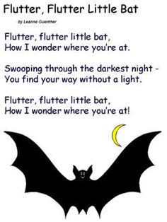 a poem with an image of a bat and the caption for flutterr, flutterr