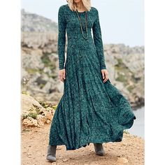 Season:Winter,Fall; Fabric:Polyester; Sleeve Length:Long Sleeve; Look After Me:Machine wash; Gender:Women's; Style:Streetwear,A Line; Elasticity:Micro-elastic; Occasion:Date,Vacation,Street; Fit Type:Regular Fit; Dresses Type:Winter Dress,Casual Dress,A Line Dress,Swing Dress; Pattern:Floral; Design:Pocket,Print; Neckline:Crew Neck; Front page:FF; Listing Date:11/27/2023; Bust:; Length:; Sleeve:; Fit US Size:; Fit UK Size:; Fit EU Size:; Dress Length Type:Midi Dress; Print Type:Print; Fabric2:Co