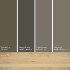 the different shades of gray and brown are shown in this color scheme for wood flooring