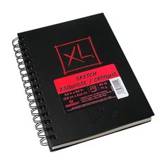 a black notebook with red writing on it