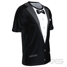 Wear it on the bike or on a run, the ORG Formal Black Tie Men's Technical Running Shirt combines our super-comfortable sweat-wicking PolyTech fabric for the perfect workout shirt whether on the bike, hitting the roads for a run or sweating it out in the gym.There is Only One YouYou will not find our unique Performance T-Shirt in stores. ORG Running shirts are designed and manufactured in-house and are only found here at Online Cycling Gear and our sister site, Online Running Gear.Why a Performan Fitted Jersey T-shirt For Sports, Fitted Moisture-wicking Crew Neck Jersey, Fitted Short Sleeve Training Jersey, Black Fitted Short Sleeve Jersey, Fitted Black T-shirt For Sports Season, Black Fitted T-shirt For Sports Season, Black Fitted T-shirt For Sports, Fitted Jersey With Graphic Print And Crew Neck, Fitted Crew Neck Jersey With Graphic Print