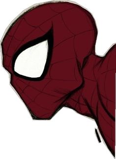 a drawing of a spider man with his eyes closed