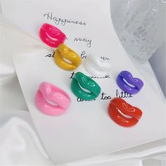 Acrylic Ring, Lip Shapes, Bold Style, Shopping Stores, Pop Of Color, Shopping Store, Bold Fashion, Red Lips, Punk Fashion