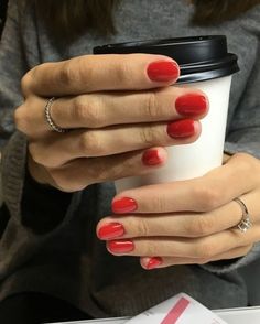 Summer Nail Colors, Ten Nails, Makeup Nails Designs, Red Nail Designs, Makeup Salon, Red Nail, Summer Nails Colors, Nails Inc