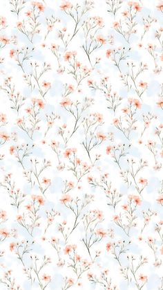 an abstract floral pattern with pink flowers on a blue and white background for wallpaper