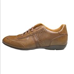 Mezlan Leather Sneaker. Retail $350. Brand New In Box With Dust Bags Classic Brown Leather Shoes With Perforations, Casual Italian Leather Shoes, Brown Leather Shoes With Perforated Toe For Business Casual, Formal Leather Sneakers With Perforated Toe Box, Leather Business Shoes With Perforated Toe Box, Business Leather Shoes With Perforated Toe Box, Formal Leather Shoes With Perforations, Italian Leather Shoes For Business Casual, Leather Dress Shoes With Perforated Moc Toe