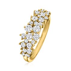 Ross-Simons - 1.00 ct. t. w. Diamond Cluster Ring in 14kt Yellow Gold. Size 6. Beautifully bright with an icy scattering of 1.00 ct. t. w. round brilliant-cut diamonds, this scintillating cluster ring would make a wonderful everyday signature piece or delightful gift for a special occasion of love. Set in polished 14kt yellow gold. 1/4" wide. Diamond cluster ring. Diamond birthstones are the perfect gift for April birthdays. Diamond Cluster Rings, April Birthday, Diamond Birthstone, Diamond Cluster Ring, Ring Diamond, Diamond Cluster, Round Brilliant Cut Diamond, Cluster Ring, Buy 1