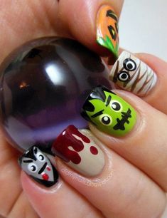 Halloween Nails Diy, Cute Halloween Nails, Halloween Nail Designs, Get Nails, Halloween Nail, Halloween Nail Art, Manicure Y Pedicure, Cute Nail Designs, Creative Nails