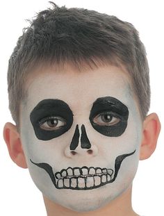 Ghost Face Paint, Scary Face Paint, Zombie Face Paint, Catrina Makeup, Halloween Makeup For Kids