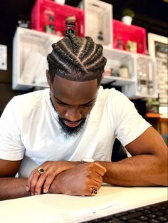 Mens Braided Hairstyles, Black Hair Undercut, Fade Haircut With Beard, Black Haircut Styles, Best Braid Styles, Afro Hairstyles Men