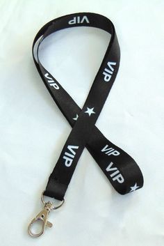 VIP design on a black background 15mm lanyard fitted with a non-detachable clasp. Also available with a safety breakaway. High Quality UK printed ID holder lanyards, printed on both sides, fitted with a metal clip, to be worn around the neck to carry ID, access cards, keys etc. Product code : H-308 Hand made in the UK Size: 94cms  (36") Width : 15mm  (0.59") Silver metal clip *  Great quality and value *  Beautifully coloured bright vivid sublimaton print *  Lightweight *  Smooth polyester fabri Vip Design, Design Vip, Personalized Lanyards, Custom Lanyards, Black Lanyard, Presents For Teachers, Key Lanyard, Ziplock Bags, Metal Hooks