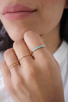 Turquoise Summer Jewelry Summer Jewelry, Stacking Ring, Delicate Bracelet, Summer Collection, Fine Jewelry, Turquoise