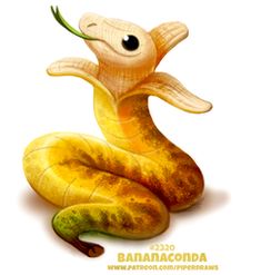 a drawing of a yellow snake with its mouth open