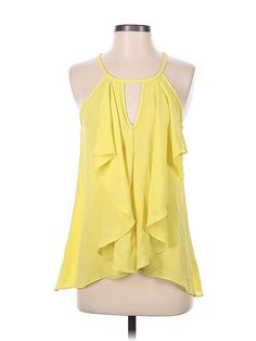 OVI Sleeveless Blouse Size: Small Tops - used. No Fabric Content | OVI Sleeveless Blouse: Yellow Tops - Size Small Cheap Yellow Sleeveless Tops, Cheap Yellow Sleeveless Blouse Tank Top, Yellow Tops, Yellow Top, Small Tops, Sleeveless Blouse, Sleeveless Top, Women Handbags, Womens Tops