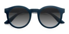 Matte Blue round sunglasses available in variety of colors to match any outfit. These stylish full-rim, large sized plastic sunglasses include free single-vision prescription lenses, a case and a cleaning cloth. Navy Sunglasses, Keep Your Eyes Open, Glasses Fit, Plastic Sunglasses, Blue Frame, Blue Sunglasses, Outdoor Essentials, Cat Eyes, Blue Frames