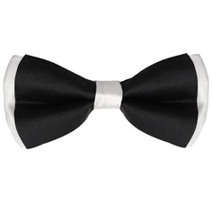 Black on white satin bow tie Black And White Bow Tie, White Bow Tie, Pre Tied Bow Tie, Bow Tie Collar, Tie Men's, Tie Shop, Mens Bow Ties, White Bow, Striped Tie