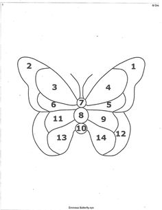 a butterfly that is missing the numbers to be colored by it's number line