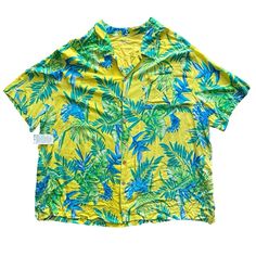 Ks Island Mens 5xl Button Hawaiian Shirt Rayon Tropical Aloha Vaca Beach Yellow New With Tags (Nwt). Please Compare Photographed Measurements (Chest, Shoulder To Hem) To A Similar Piece Of Your Own. We Ship Daily And Accept Returns For Any Reason. Please Reach Out If You Have Questions. *Stock Photos May Be Used To Show Color More Accurately And/Or Show How Garment Is Intended To Be Styled. Cheap Printed Green Hawaiian Shirt, Cheap Green Cotton Hawaiian Shirt, Beach Yellow, Yellow Sign, Casual Shirts For Men, Hawaiian Shirt, Casual Button Down Shirts, Blue Yellow, Casual Shirts