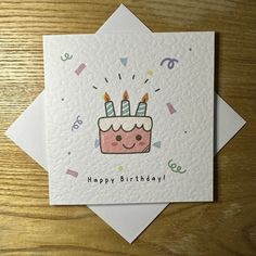 a card with a birthday cake on it