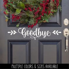 Floral Goodbye Vinyl Decal - Goodbye Sticker - Goodbye Front Door Decal - Goodbye Mailbox Decal - Goodbye Wall Decal - Goodbye Wall Decal Knock Door, Front Door Decal, Door Vinyl, No Soliciting, Heart Decals, Door Decals, Door Stickers, Window Decals, Wall Decal